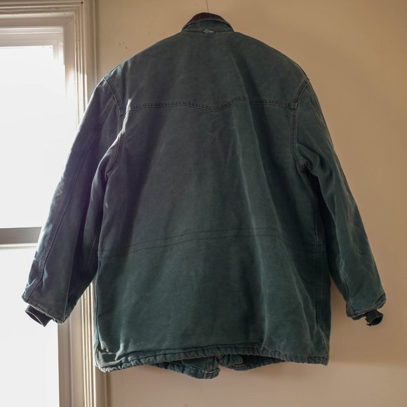Vintage Emerald Green Carhartt Chore Coat AMAZING LOOKING - Picture 3 of 13